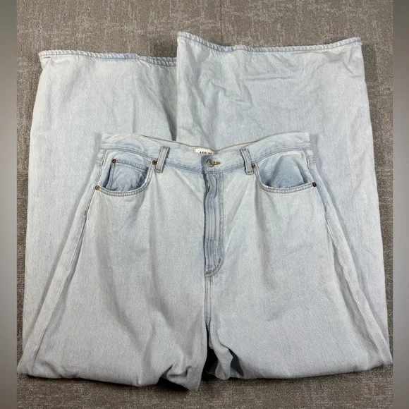 Agolde Nolan Balloon Light Wash Super Wide Leg Baggy High Rise Flowy Jean Sz 33 - Picture 2 of 14